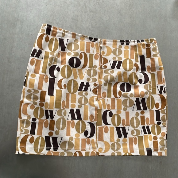 Motel Ima Mini Skirt In Cowgirl - XS Cream/Tan - Picture 3 of 16